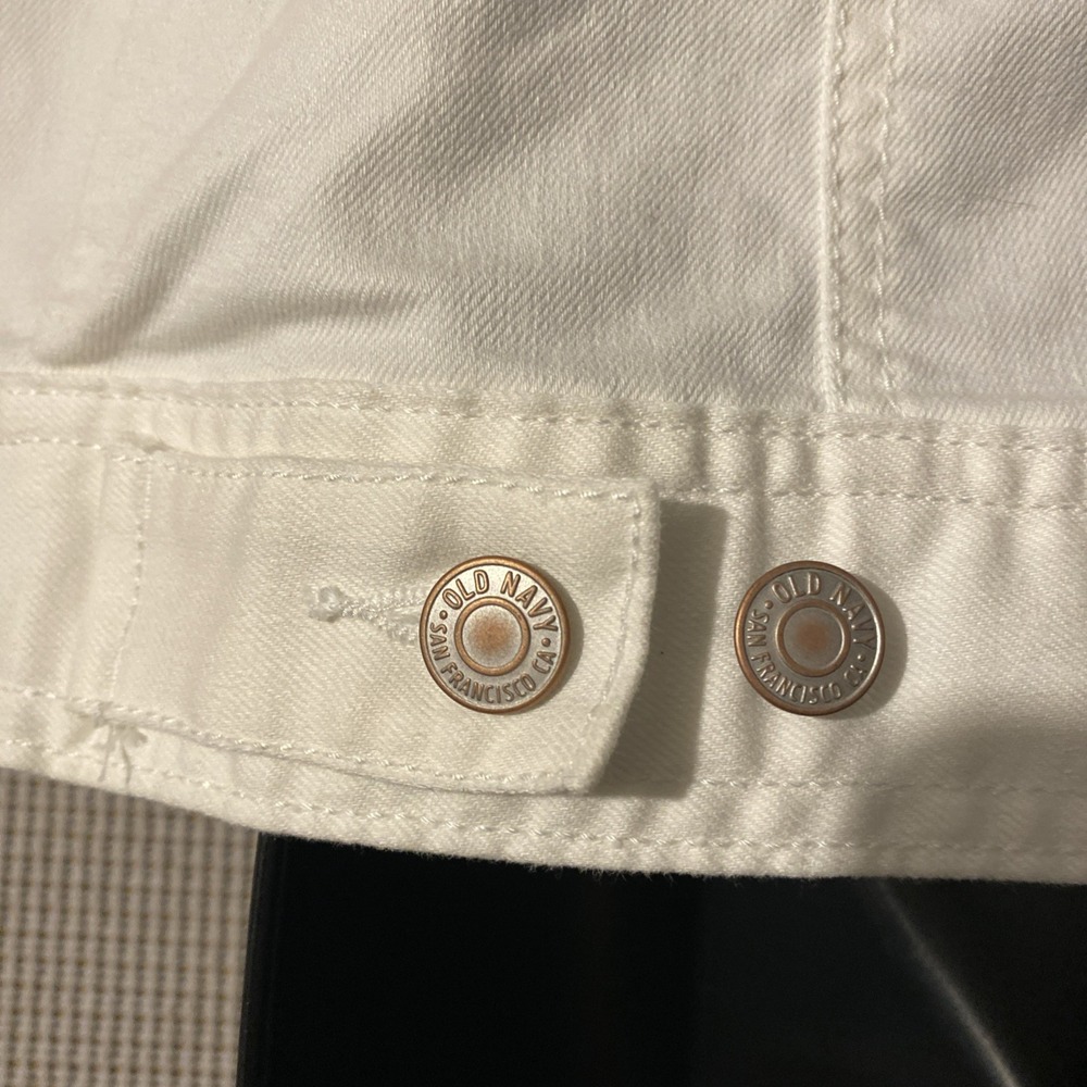 OLD NAVY - White Cotton Denim Jean Jacket-‎ Women's SP - Picture 5 of 6